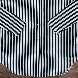 H&M Black and White Vertical Stripe Button-Up Shirt